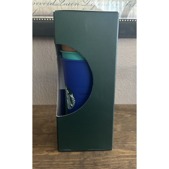 Starbucks 2020 Summer 5 Color-Changing Reusable Cold 24 Oz Cups Tumbler & Straws - Picture 2 of 6